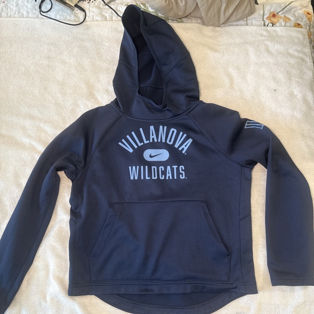 Nike Villanova Wildcats Hoodie Youth L Navy Dri-FIT NCAA Pullover Sweatshirt